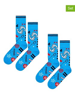 Happy Socks Skarpety (2 pary) w kolorze niebieskim ze sklepu Limango Polska w kategorii Skarpetki męskie - zdjęcie 189250242