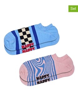 Happy Socks Skarpety (2 pary) w kolorze jasnoróżowo-błękitnym ze sklepu Limango Polska w kategorii Skarpetki męskie - zdjęcie 189250250