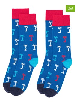 Happy Socks Skarpety (2 pary) w kolorze niebiesko-czerwonym ze sklepu Limango Polska w kategorii Skarpetki męskie - zdjęcie 189250271