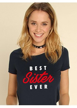 WOOOP Koszulka "Best Sister Ever" w kolorze granatowym ze sklepu Limango Polska w kategorii Bluzki damskie - zdjęcie 189250921