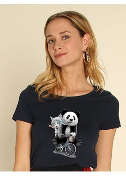 WOOOP Koszulka "Panda Bicycle" w kolorze granatowym ze sklepu Limango Polska w kategorii Bluzki damskie - zdjęcie 189250992