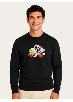 WOOOP Bluza "Looney Tunes Sylvester and Tweety" w kolorze czarnym ze sklepu Limango Polska w kategorii Bluzy męskie - zdjęcie 189251131