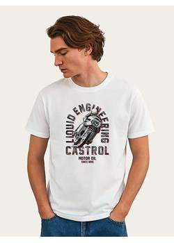 WOOOP Koszulka "Castrol Retro Motorbike" w kolorze białym ze sklepu Limango Polska w kategorii T-shirty męskie - zdjęcie 189251154