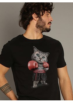 WOOOP Koszulka "Boxing Cat" w kolorze czarnym ze sklepu Limango Polska w kategorii T-shirty męskie - zdjęcie 189251224