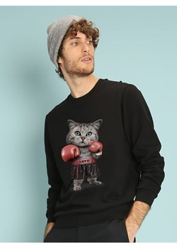 WOOOP Bluza "Boxing Cat" w kolorze czarnym ze sklepu Limango Polska w kategorii Bluzy męskie - zdjęcie 189251253