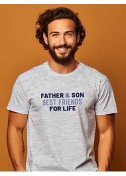 WOOOP Koszulka "Father and son best friends for life" w kolorze szarym ze sklepu Limango Polska w kategorii T-shirty męskie - zdjęcie 189251353