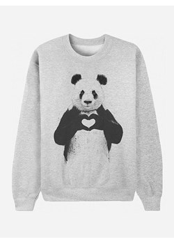 WOOOP Bluza "Love Panda" w kolorze szarym ze sklepu Limango Polska w kategorii Bluzy damskie - zdjęcie 189251433