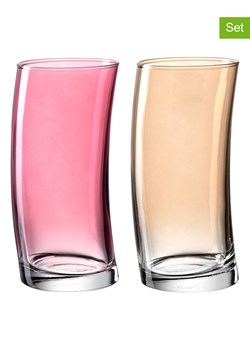 LEONARDO Szklanki (2 szt.) w kolorze jasnoróżowym i żółtym - 450 ml ze sklepu Limango Polska w kategorii Naczynia - zdjęcie 189252562