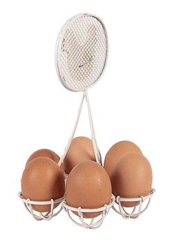 Clayre&amp;Eef Podstawka w kolorze białym na jajka - wys. 22 x Ø 15 cm ze sklepu Limango Polska w kategorii Akcesoria i przechowywanie - zdjęcie 189252884