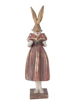 Clayre&amp;Eef Figurka dekoracyjna "Bunny" w kolorze złoto-jasnoróżowym - 13 x 47 x 12 cm ze sklepu Limango Polska w kategorii Dekoracje - zdjęcie 189252912