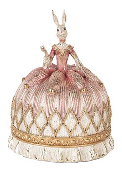 Clayre&amp;Eef Figurka dekoracyjna "Bunny" w kolorze jasnoróżowo-białym - wys. 28 x Ø 23 cm ze sklepu Limango Polska w kategorii Dekoracje - zdjęcie 189252952