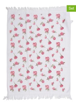 Clayre&amp;Eef Ręczniki (2 szt.) w kolorze biało-jasnoróżowym dla gości - 66 x 40 cm ze sklepu Limango Polska w kategorii Ręczniki - zdjęcie 189253273