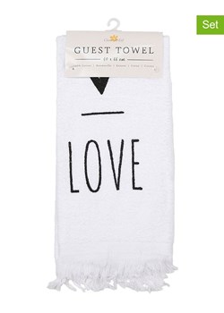 Clayre&amp;Eef Ręczniki (2 szt.) w kolorze biało-czarnym dla gości - 66 x 40 cm ze sklepu Limango Polska w kategorii Ręczniki - zdjęcie 189253281