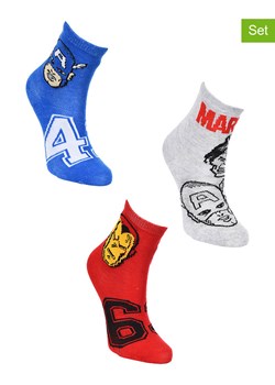 Avengers Skarpety (3 pary) "Avengers" w kolorze niebieskim, jasnoszarym i czerwonym ze sklepu Limango Polska w kategorii Skarpetki dziecięce - zdjęcie 189253652