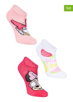 Disney Minnie Mouse Skarpety (3 pary) "Minnie" w kolorze biało-jasnoróżowym ze sklepu Limango Polska w kategorii Skarpetki dziecięce - zdjęcie 189253924