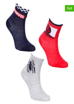 Spiderman Skarpety (3 pary) "Spider-Man" w kolorze szaro-granatowo-czerwonym ze sklepu Limango Polska w kategorii Skarpetki dziecięce - zdjęcie 189254052