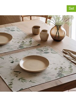 Mint Rugs Podkładki stołowe (2 szt.) "Suria" w kolorze kremowo-zielonym - 50 x 40 cm ze sklepu Limango Polska w kategorii Podkładki na stół - zdjęcie 189254524