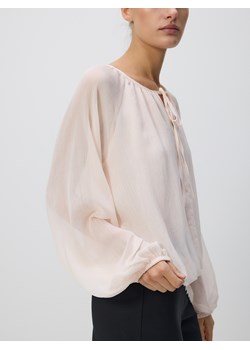 Reserved - Bluzka z wiązaniem - pastelowy róż ze sklepu Reserved w kategorii Bluzki damskie - zdjęcie 189255251