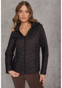 Czarna Kurtka Przejściowa z Pikowaniem i Odpinanym Kapturem Edielitia ze sklepu renee.pl w kategorii Kurtki damskie - zdjęcie 189255581