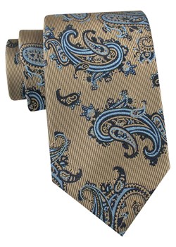 Krawat Męski - Angelo di Monti - Beżowy w Duże Paisley KRADM2289 ze sklepu JegoSzafa.pl w kategorii Krawaty - zdjęcie 189255674