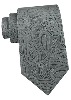 Krawat Męski - Angelo di Monti - Stalowy ze Wzorem Paisley KRADM2249 ze sklepu JegoSzafa.pl w kategorii Krawaty - zdjęcie 189255934