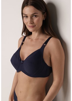 Granatowy Gładki Biustonosz z Cienkimi Ramiączkami z Siateczki Anzlea ze sklepu born2be.pl w kategorii Biustonosze - zdjęcie 189255952