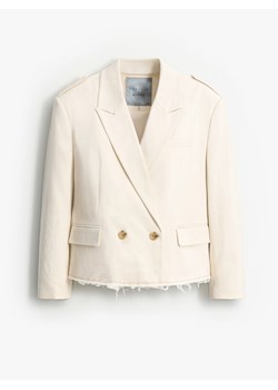 Mohito - Krótka kremowa marynarka oversize - kremowy ze sklepu Mohito w kategorii Marynarki damskie - zdjęcie 189257671