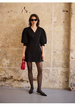 Mohito - Sukienka mini z bufiastymi rękawami - czarny ze sklepu Mohito w kategorii Sukienki - zdjęcie 189257992