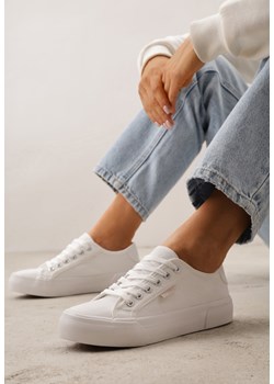 Białe Trampki VICES Ozdobione Napisem Riovanne ze sklepu born2be.pl w kategorii Trampki damskie - zdjęcie 189258980