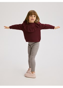 Reserved - Koszulka z falbanką - bordowy ze sklepu Reserved w kategorii Bluzki dziewczęce - zdjęcie 189259313