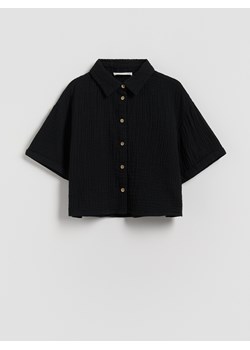 Reserved - Muślinowa koszula - czarny ze sklepu Reserved w kategorii Koszule chłopięce - zdjęcie 189259341