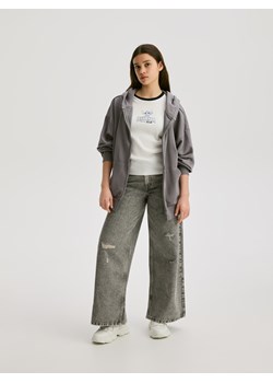 Reserved - Bluza z haftem - ciemnoszary ze sklepu Reserved w kategorii Bluzy dziewczęce - zdjęcie 189259544