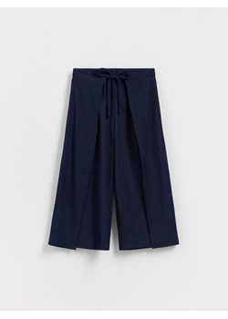Reserved - Kuloty z zakładkami - granatowy ze sklepu Reserved w kategorii Spodnie dziewczęce - zdjęcie 189259820