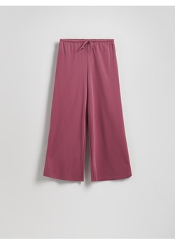 Reserved - Szerokie spodnie z modalem - jasnofioletowy ze sklepu Reserved w kategorii Spodnie damskie - zdjęcie 189259980