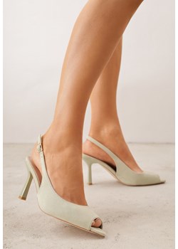 Zielone Sandały na Szpilce z Wycięciem na Palce i Odkrytą Piętą Zitissa ze sklepu renee.pl w kategorii Sandały damskie - zdjęcie 189260343