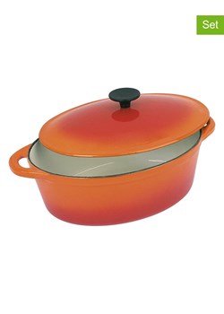 Sitram 2-częściowy zestaw "Grand Chef" w kolorze pomarańczowym - 9 l ze sklepu Limango Polska w kategorii Garnki - zdjęcie 189261003