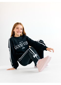 Reserved - Spodnie flare z lampasem - czarny ze sklepu Reserved w kategorii Spodnie dziewczęce - zdjęcie 189262033