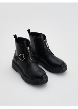 Reserved - Botki z zamkiem na cholewce - czarny ze sklepu Reserved w kategorii Buty zimowe dziecięce - zdjęcie 189262672