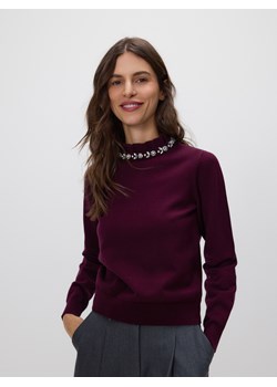 Reserved - Sweter z ozdobną aplikacją - ciemnofioletowy ze sklepu Reserved w kategorii Swetry damskie - zdjęcie 189263010
