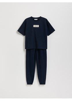 Reserved - Dzianinowy komplet z bawełną - granatowy ze sklepu Reserved w kategorii Komplety chłopięce - zdjęcie 189263441