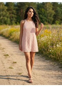 Sinsay - Koronkowa sukienka mini na ramiączkach - różowy ze sklepu Sinsay w kategorii Sukienki - zdjęcie 189264720