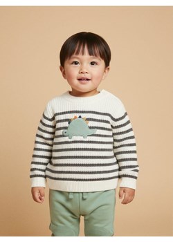 Sinsay - Bawełniany sweter w paski - kremowy ze sklepu Sinsay w kategorii Kaftaniki i bluzki - zdjęcie 189264760