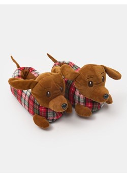 Sinsay - Miękkie kapcie z motywem psa - brązowy ze sklepu Sinsay w kategorii Kapcie damskie - zdjęcie 189264771