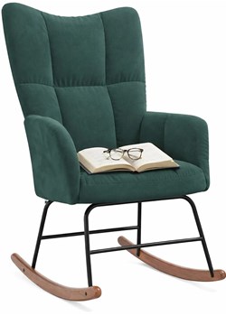 Ciemnozielony bujany fotel wypoczynkowy N7-R68 ze sklepu Edinos.pl w kategorii Fotele - zdjęcie 189264884