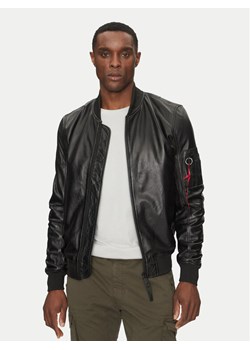 Alpha Industries Kurtka skórzana Ma-1 156141 Czarny Slim Fit ze sklepu MODIVO w kategorii Kurtki męskie - zdjęcie 189266900