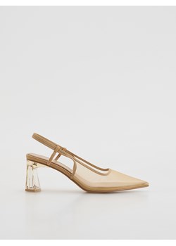 Reserved - Siateczkowe czółenka na obcasie - beżowy ze sklepu Reserved w kategorii Czółenka - zdjęcie 189270133