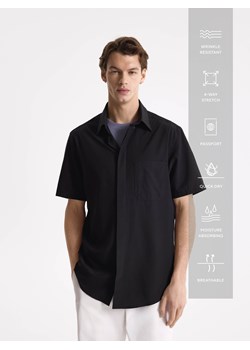 Reserved - Koszula regular z krótkim rękawem - czarny ze sklepu Reserved w kategorii Koszule męskie - zdjęcie 189270260