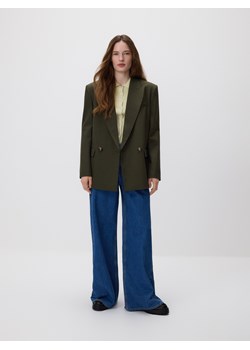 Reserved - Dwurzędowa marynarka - ciemnozielony ze sklepu Reserved w kategorii Marynarki damskie - zdjęcie 189270282