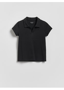 Reserved - T-shirt z kołnierzykiem - czarny ze sklepu Reserved w kategorii Bluzki dziewczęce - zdjęcie 189270644