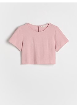 Reserved - Bluzka z wiskozy z dodatkiem lnu - brudny róż ze sklepu Reserved w kategorii Bluzki dziewczęce - zdjęcie 189270690
